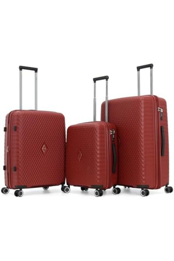 Titan-Hard Shell Luggage Set of 3 Pieces with Double Spinner Wheels and Digital Lock for Privacy (Re 1