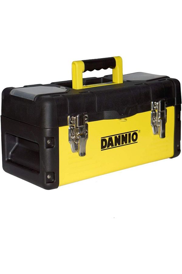COOYA-19" portable professional tool box, plastic and steel, with handle and locking lid, for tool storage 1