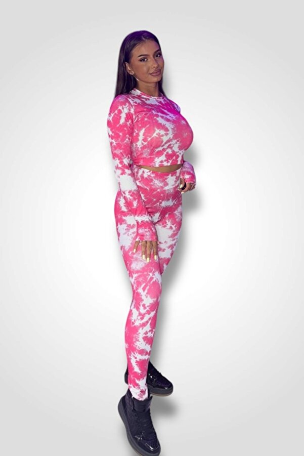BOMBFIT-Passion Pink & White 2-piece set, matte texture 1