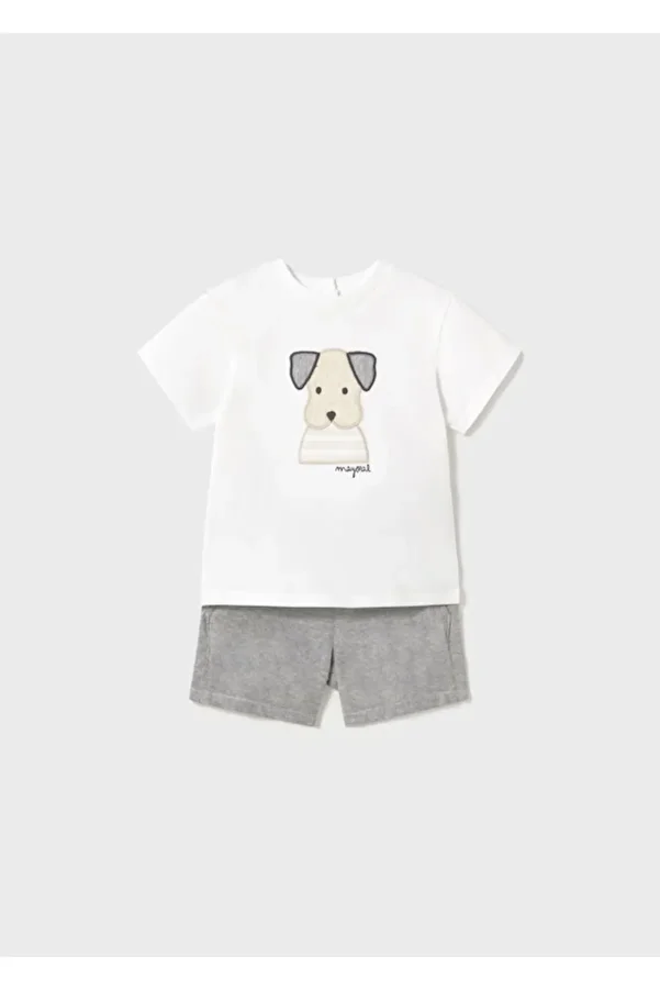 MAYORAL-DOG PRINT SHORTS T-SHIRT SET 1
