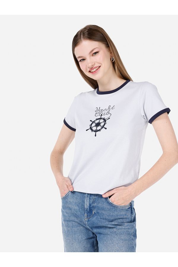 Colin's-Tricou albastru de damă - mâneci 1
