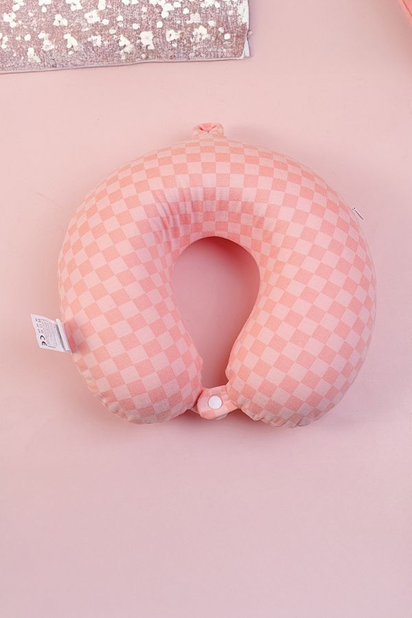 YOYOSO-Mosaic Shaped Memory Foam U Type Pillow Pink 1