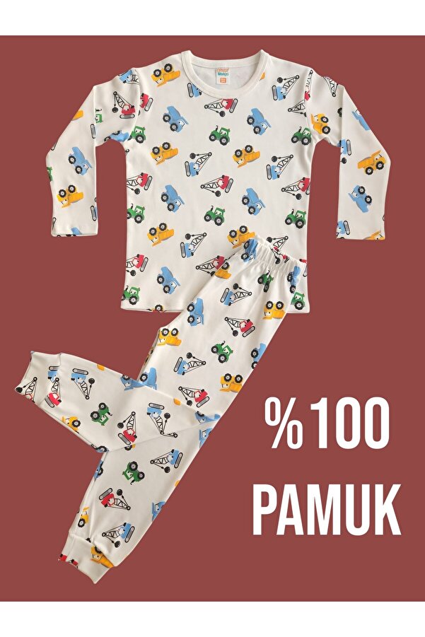 çamaşır bahçesi kendinize iyi bakın Uzun Kollu Desenli Çocuk Pijama Takım #baskılıçocukpijamatakım #çamaşırbahçesi #vinçdesenipijama