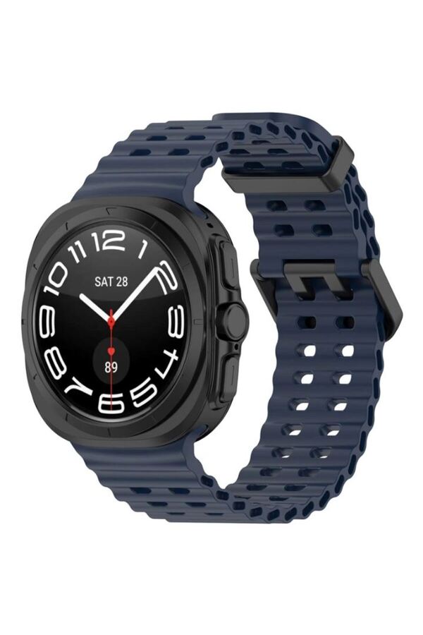 REDz Accessories-Curea Ocean Wave, design sport, compatibilă cu Samsung Galaxy Watch Ultra 47mm, silicon, albastru marin 1
