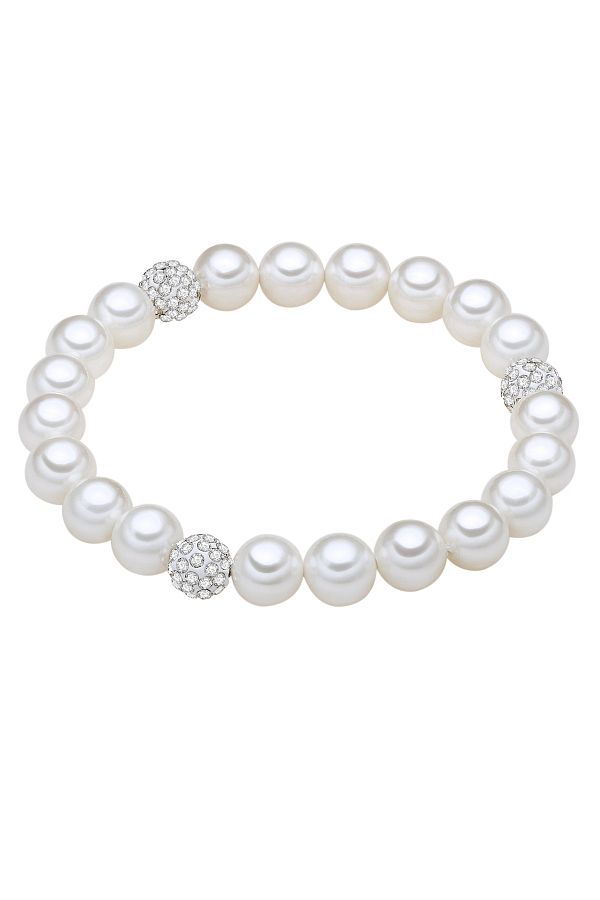 Lulu & Jane-Perlenarmband Armband Muschelkernperle Weiß Zirkonia Weiß 1