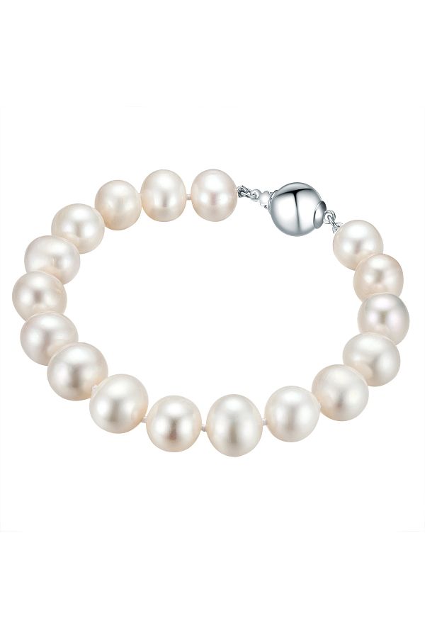 Valero Pearls-Perlenkol bandı Kol Bandı Sterling Silber Süßwasser-Zuchtperle weiß 1
