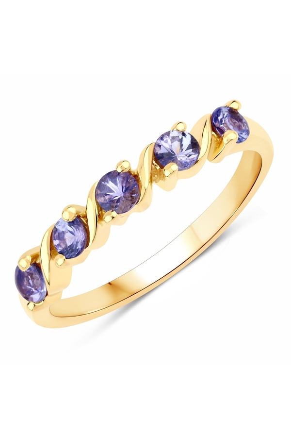 Rafaela Donata-Edelsteinring Ring Sterling Silber gelbvergoldet Tansanit blau-violett 1