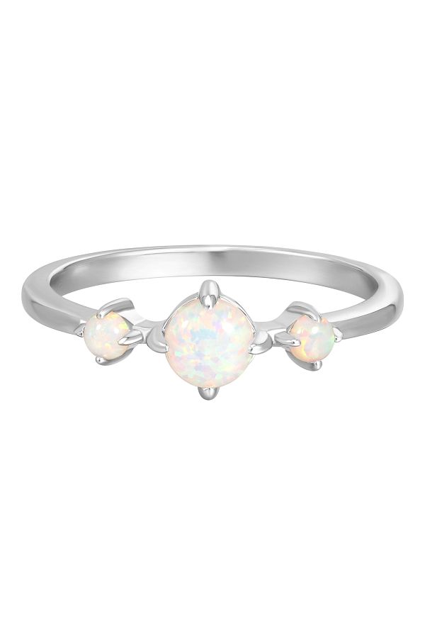 Rafaela Donata-Silberring Ring Sterling Silber Opal (SYNTH.) Weiß 1