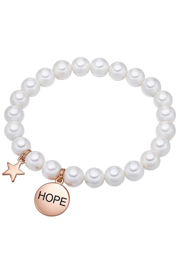 Lulu & Jane-Perlenarmband Armband Roségold Muschelkernperle Weiß 1