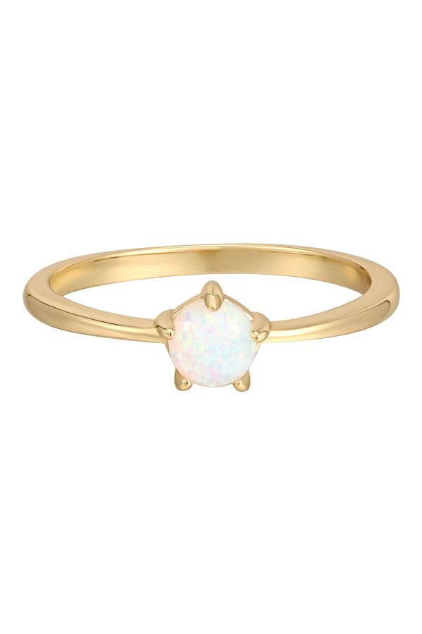 Rafaela Donata-Silberring Ring Sterling Silber Gelbgold Opal (SYNTH.) Weiß 1