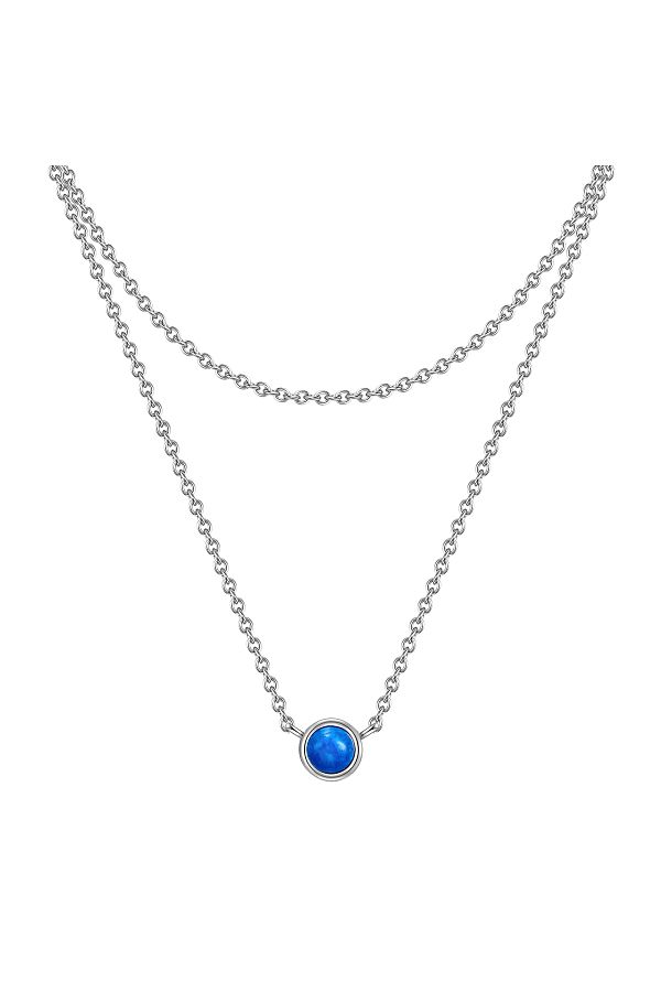Glanzstücke München-Silberhalskette Kette Mit Anhänger Sterling Silber Lapis Lazuli 1