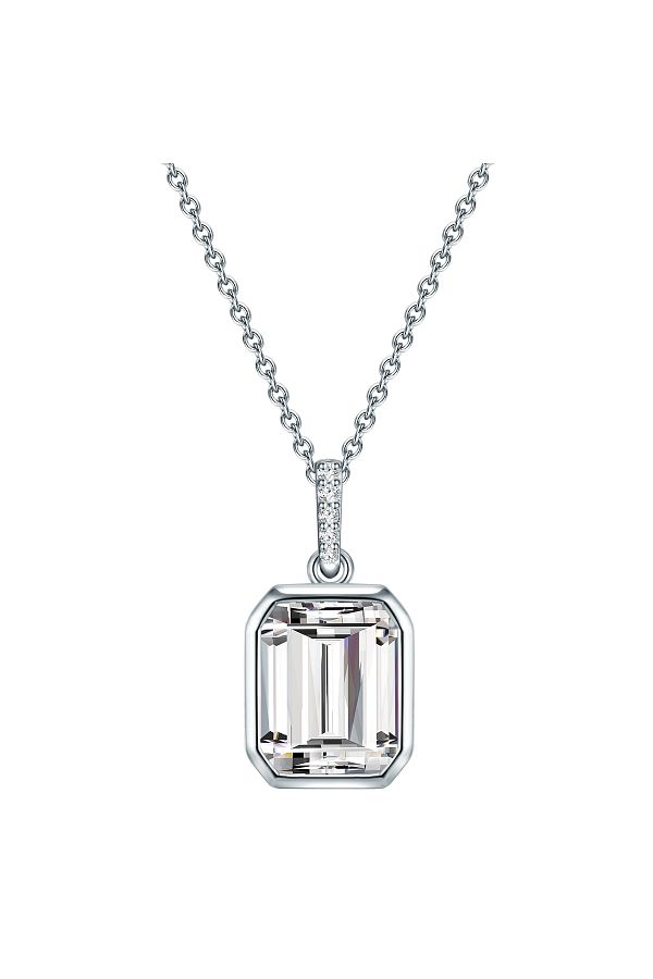 Trilani-Silberhalskette Kette Sterling Silber Zirkonia Weiß 1