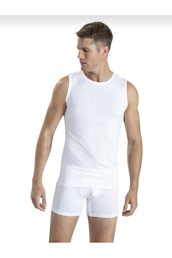 Jiber-126 Men's Crew Neck Zero Sleeve Undershirt Singlet 3 Pieces 1