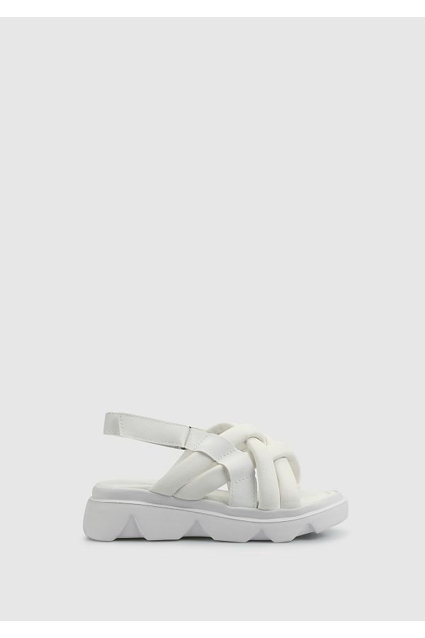 Kiddo-White Girl's Flat Sandals 1