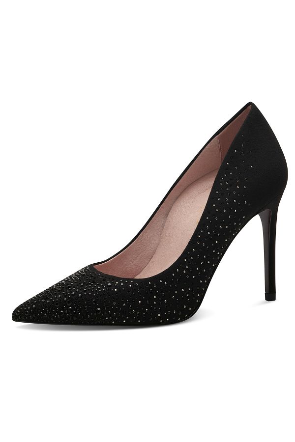 Tamaris-Damen Klassische Pumps 1-22425-41 Schwarz 043 Black Glam Textil mit Removable Sock 1