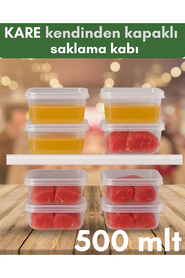 ALPY E TRADE-🌟 Set of 10 (500 ml) Square Freezer Compatible Self-Covered Storage Containers 🌟 1