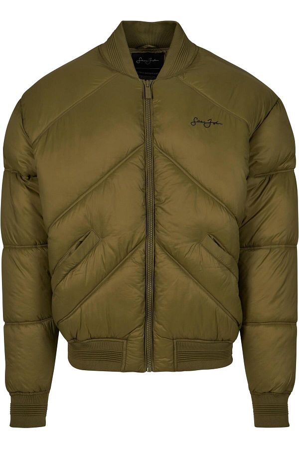 Sean John-Herren Jm233-015-1 Sj Script Logo Bomber Puffer Jacket 1