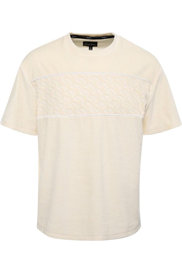 Sean John-Herren Jm232-004-02 Sj Monogram Logo Devorée Stripe Velours Tee 1