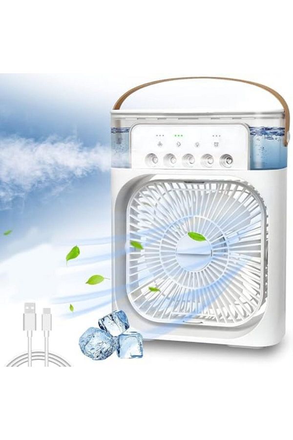Generic-مروحة صغيرة محمولة من SHENGYI، مروحة تبريد سريعة لسطح المكتب مزودة بإضاءة LED، متعددة الاستخدامات 1
