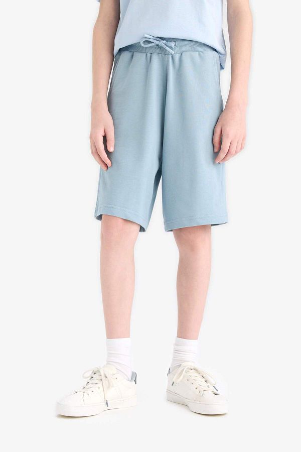 DeFacto-Boy's Elastic Waist Basic Plain Shorts B5867A825Sm 1