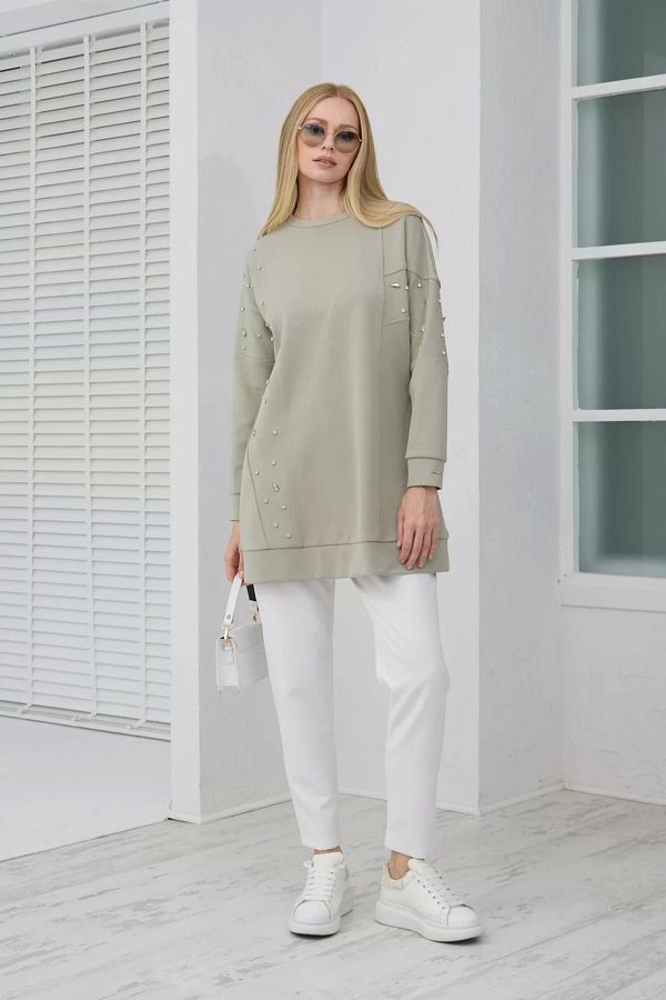 Moodbasic-Asymmetric Stone Tunic Çağla 1