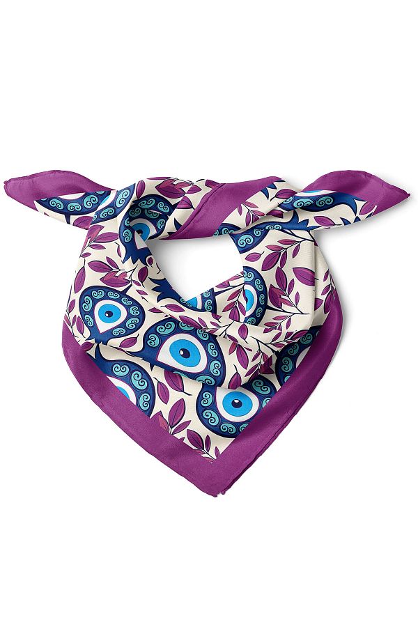 nehir eşarp-Bead Patterned Evil Eye Bandana 1