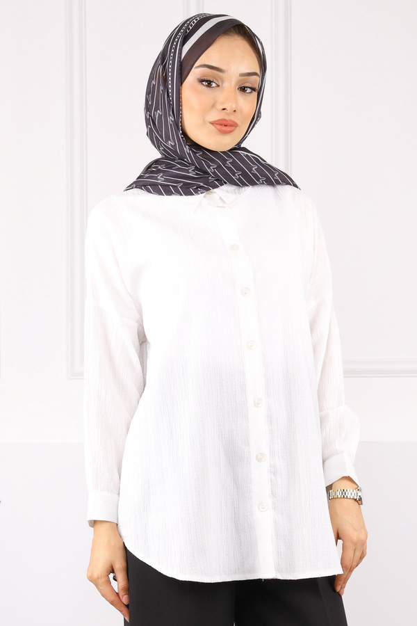 İmajButik-Ecru Buttoned Shirt 1
