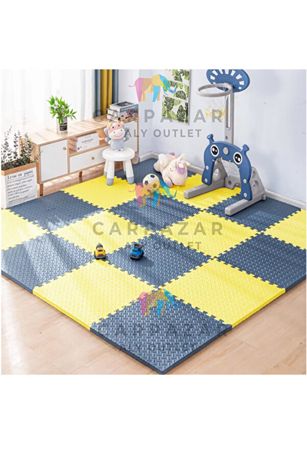 CARPAZAR Tatami Eva Mat Çocuklar İçin Köpük Halı Matı Puzzle Geçmeli Oyun Spor Kaymaz Mat 16 adet 50x50 13mm