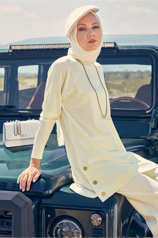 Alvina-44055 Model Turtleneck Knitwear Tunic 1