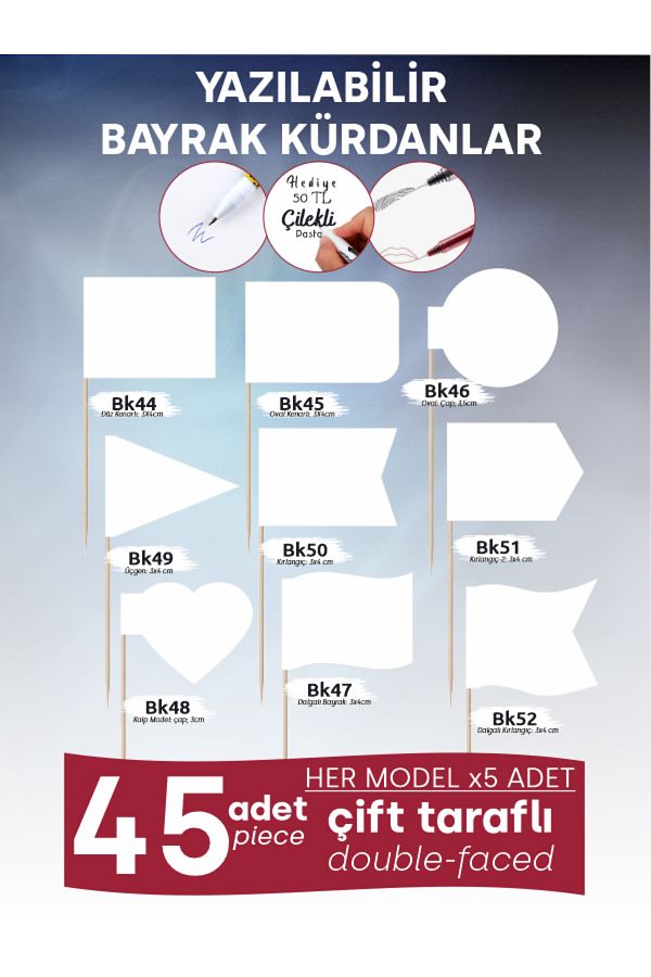 Home-9 Different Flag Models for You to Write On, X5 Pieces of Each Model, Total 45 Pieces, 15cm 1