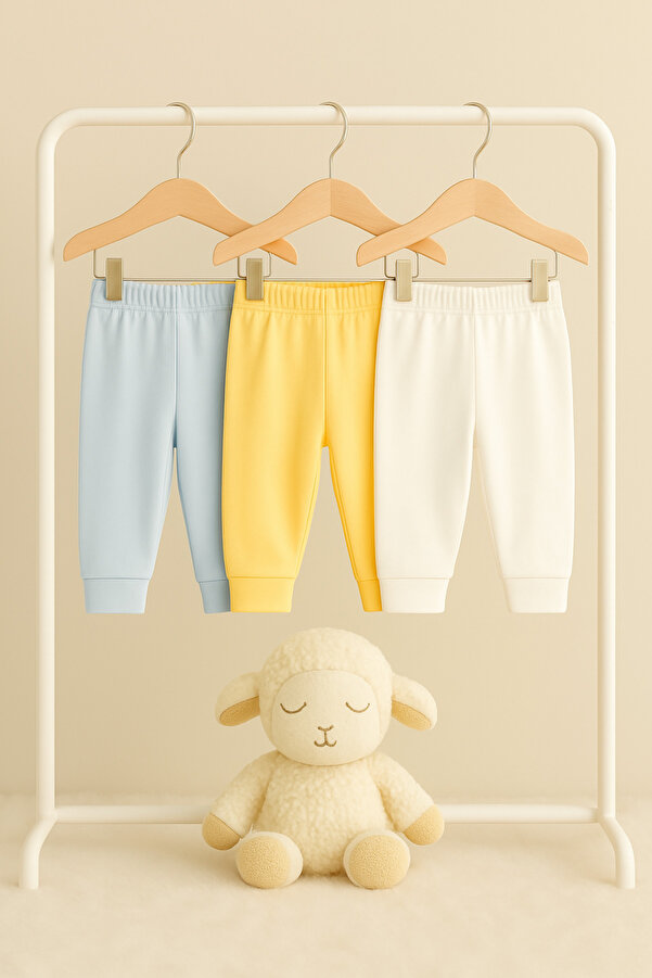 Baby Selen 3'lü Bebek Pijama Altı – Pamuklu, Yumuşak, Patiksiz