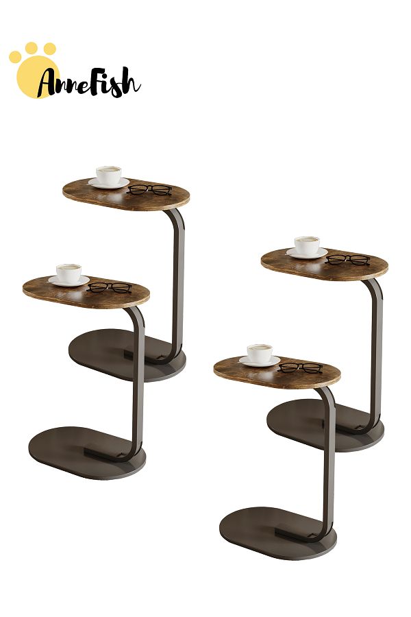 AnneFish-45*30*60cm C-Shaped Coffee Table Sofa Side Table End Table Small Coffee Table Couch Table 1