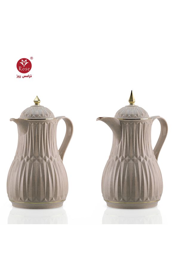 Rose-RS-1818 - A distinctive patterned tea and coffee thermos set consisting of two rose thermoses, one with a capacity of one and a half liters of coffee and one and a half liters of tea. 1