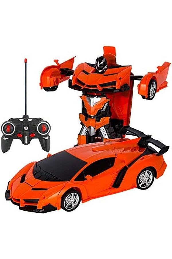 rexa-RC Cars Robot for Kids Transform Robot Remote Control Car Toy, One-Button Deformation Car Model Toy 1
