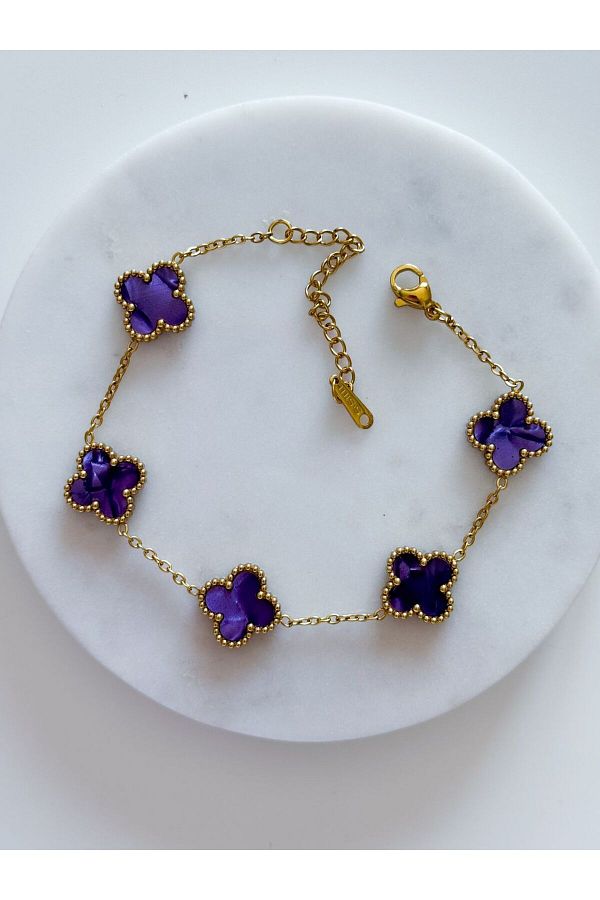 CHARMLUCKY-Purple Shiny Multiclar Bracelet 1