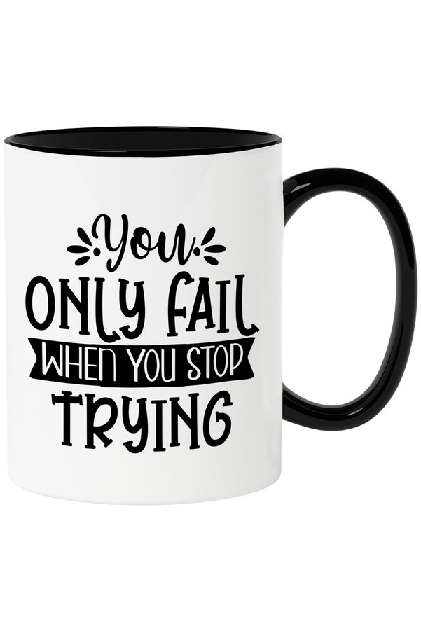 Storygift Romania Mug With Motivational Message You Only Fail When You ...