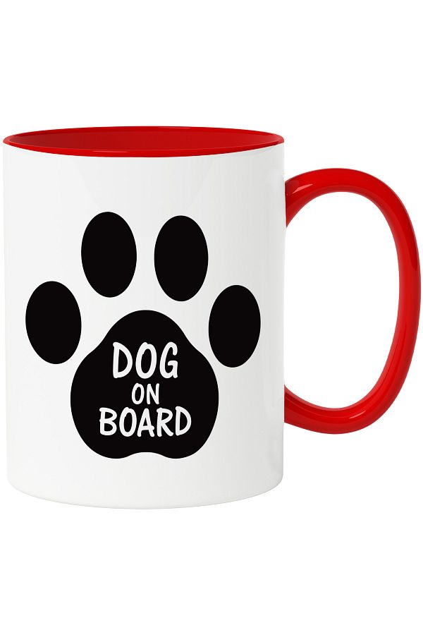 StoryGift Romania-Mug for those who have a dog on board with Red Handle, With Red Handle 1