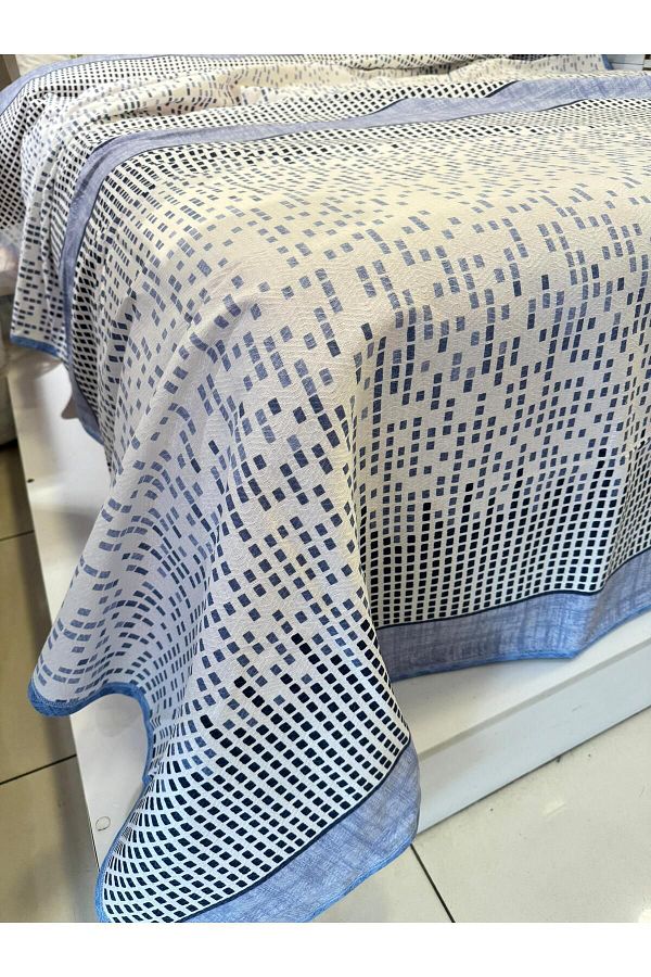 ŞENER HOME-Blue Single Section Patterned Pike - 150x240 Cm 1