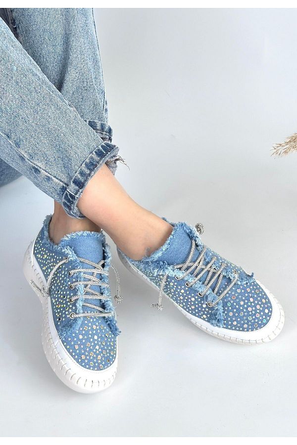 Zerenyus-Adidași cu șireturi Guja Blue Denim 1