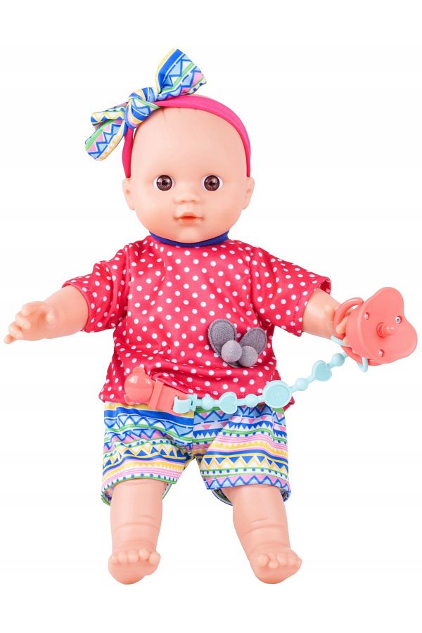 zola-Interactive baby doll, pacifier with chain, soft material, 31 x 23 x 9 cm 1