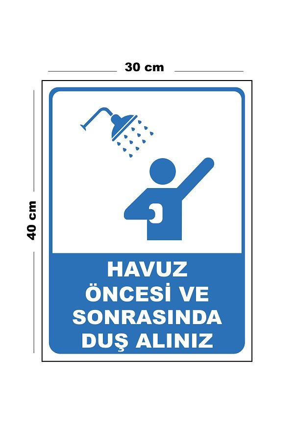 Lucena-Metal Pool Take a Shower before and after 30cm X 40cm A3 Size Warning Sign Directional 1