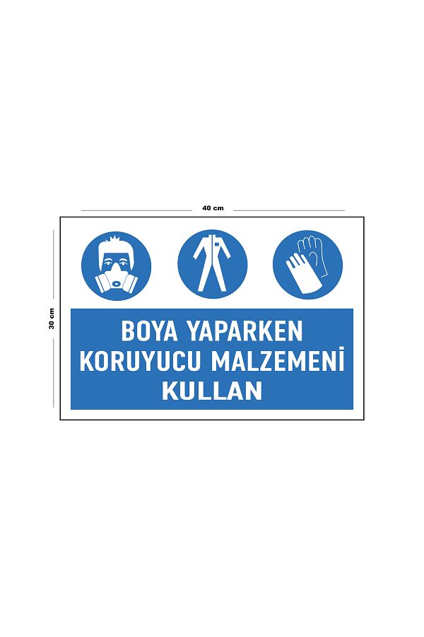 Lucena-Metal Paint Using Protective Material When Working 30 cm X 40 cm A3 Size Warning Sign Direction 1