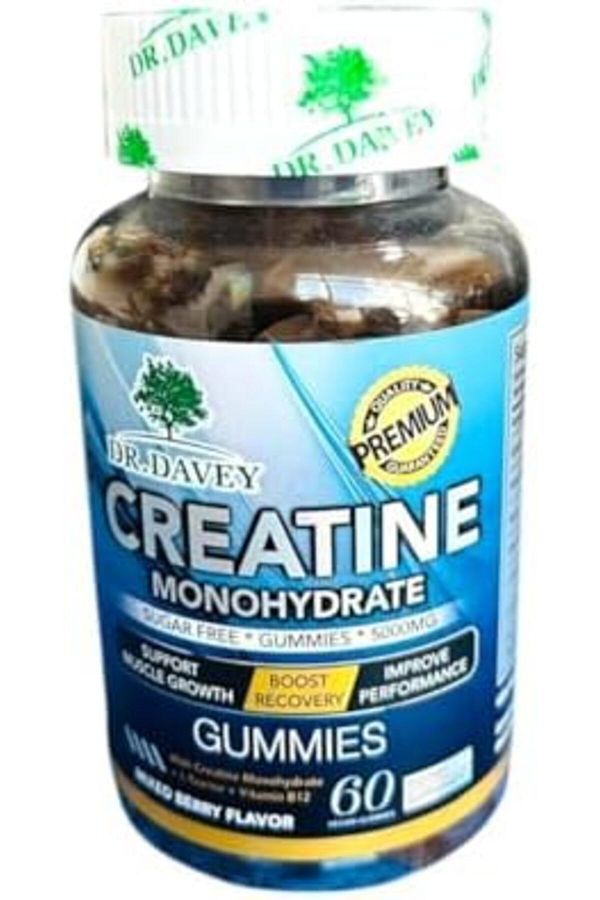 Dr. Davey-Creatine Monohydrate Gummies, 5000mg, Mixed Berry Flavour, Sugar-Free, 60 Count 1