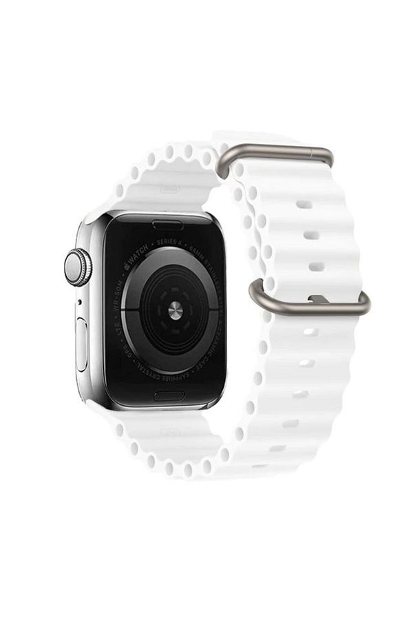 REDz Accessories-Curea sport pentru Apple Watch, ventilată, model ondulat, albă - 38/40/41 mm 1