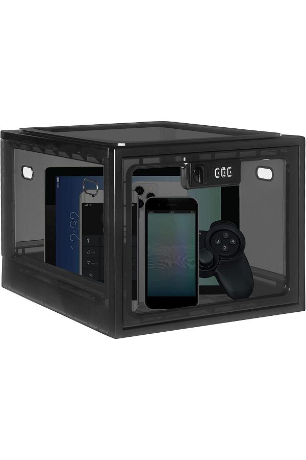 AnkaShop-Storage Box with Combination Lock Medicine Money Safe Deposit Transparent Lockable Storage Container Box 1