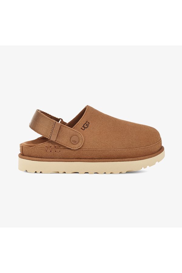 UGG-Dámské hnědé pantofle Goldenstar Clog 1
