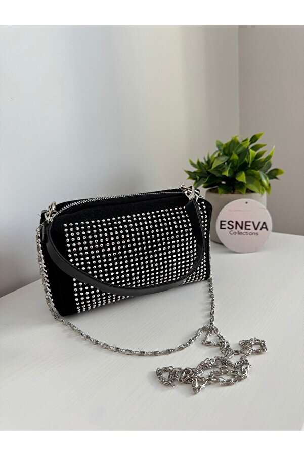 ESNEVA-Women's Stone Chain Strap Hand and Shoulder Bag 1