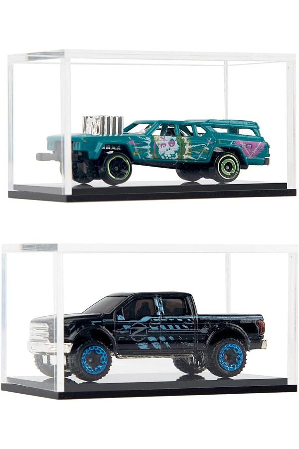 Generic-2 Pack Clear Acrylic Hot Wheels Display Case Hotwheels Toy Model Cars Display Case 1