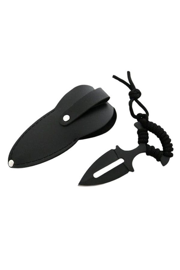 Depox-Ideallstore® Tactical Knife, Spear Commando, 13 Cm, Black, Sheath Included 1