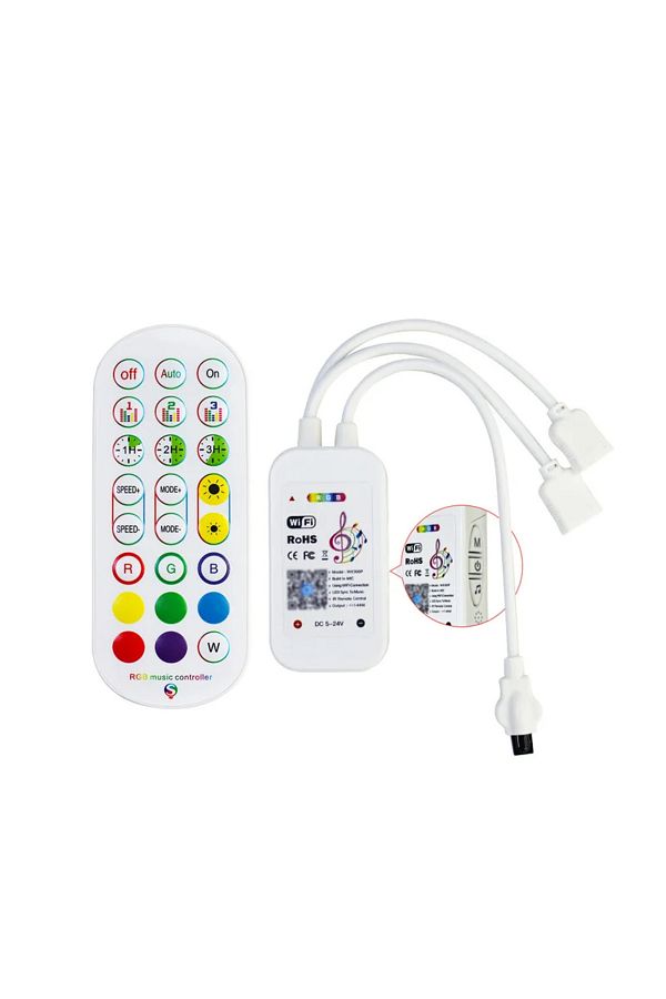 Choice-dual output port Tuya Smart Controller for Led RGB Strip Light Tape With Remote DC12V-24VWIFI Smart 1